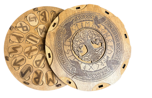 Disque runique en bois gravé personnalisable